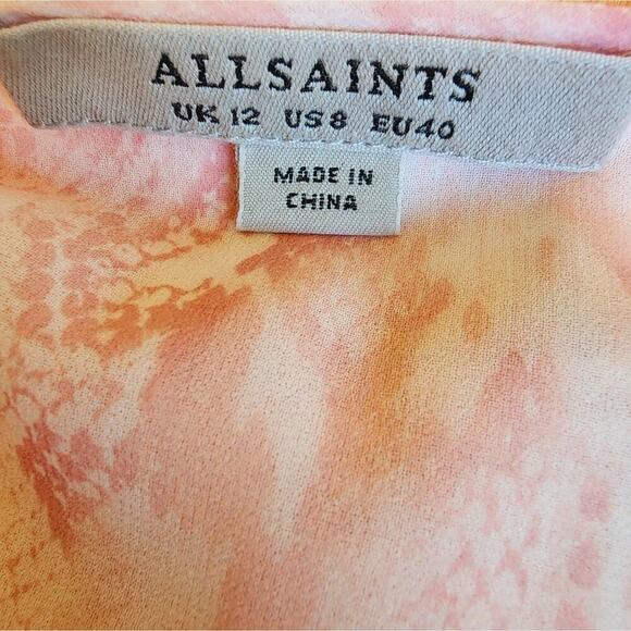 ALL SAINTS PINK ANIMAL PRINT SIZE 8 BLOUSE - Picture 6 of 6